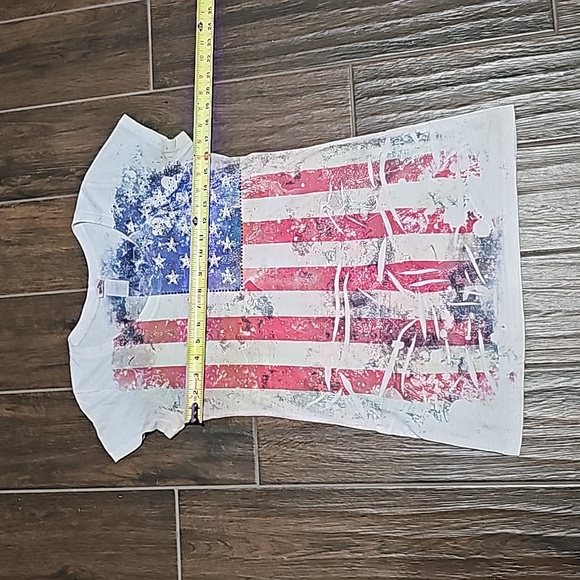 Bling Bling Women's USA Flag Ladies Fit Crewneck Shirt - Picture 6 of 6